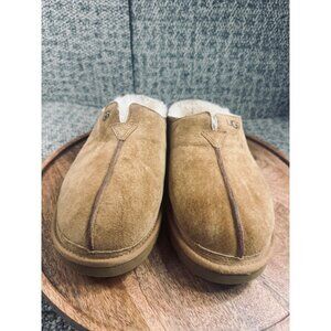 UGG CHESTNUT NEUMAN SUEDE/ SHEEPWOOL COMFORT SLIPPERS, MEN US 11
